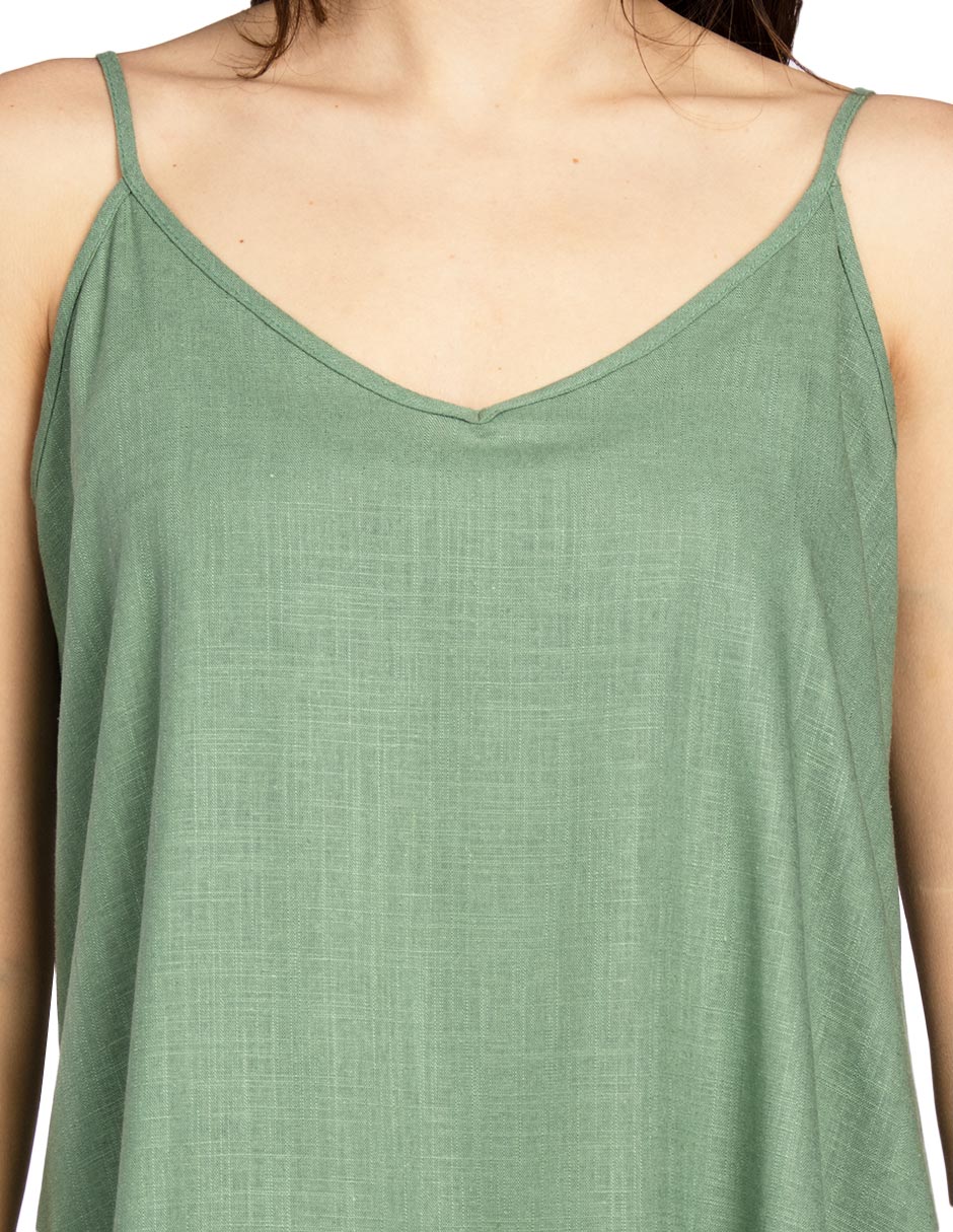 Vestidos Para Mujer Largo Amplio De Tirantes S51120 Sage