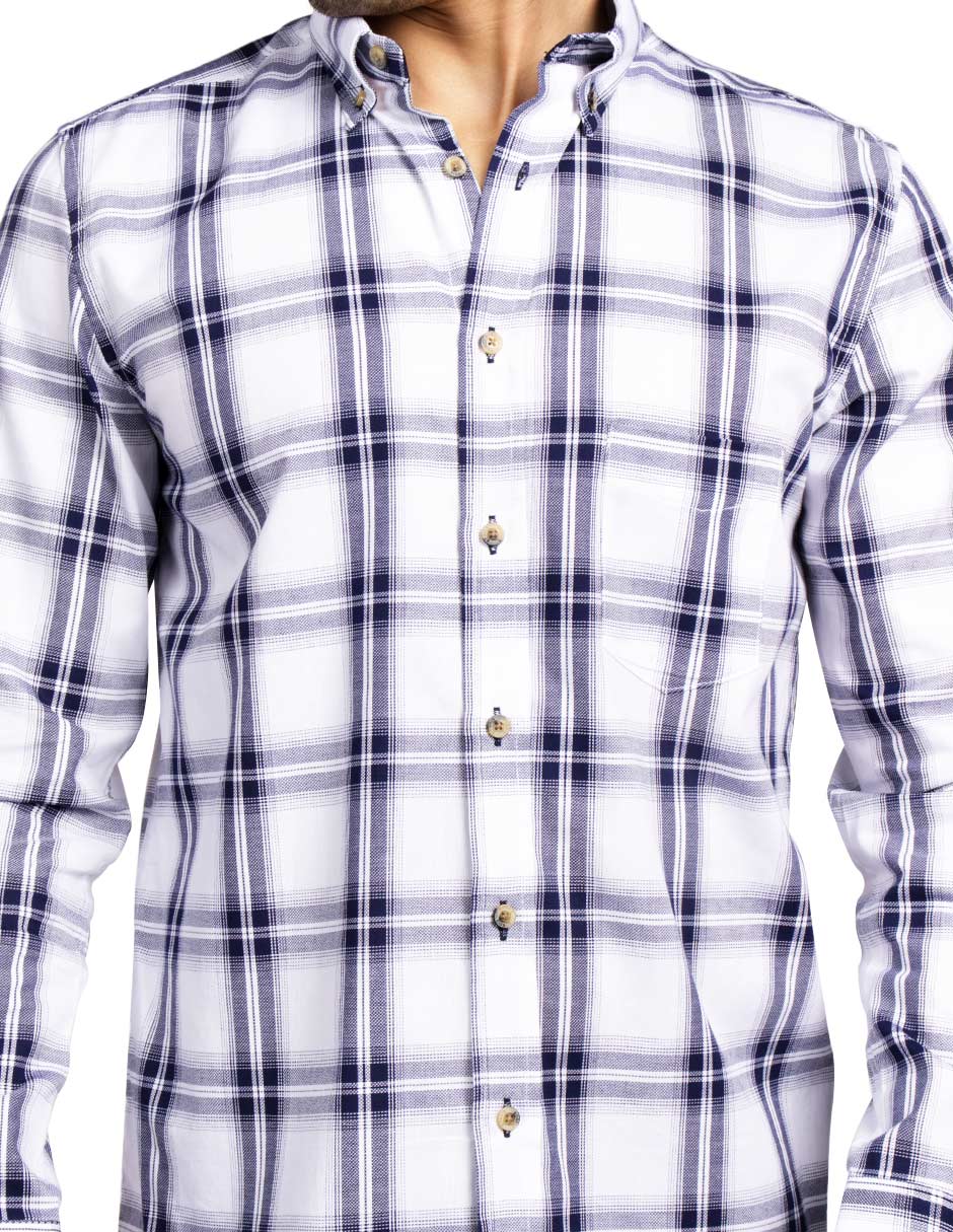 Camisas Para Hombre Regular Fit B51105 Blanco