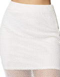 Faldas Para Mujer Bobois Moda Casuales Corte Tubo Midi Corta De Malla Con Forro X41100 Blanco
