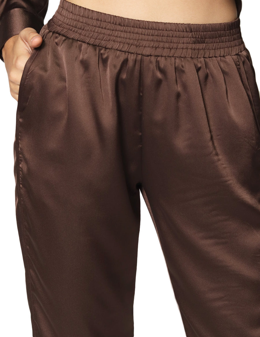 Pantalones Para Mujer Bobois Moda Casuales Satinado Con Aberturas