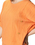Blusas Para Mujer Bobois Moda Casuales Cómoda Amplia De Manga 3/4 Corrugada N41165 Naranja