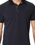 Playeras Polo Para Hombre Con Textura A45406 Marino