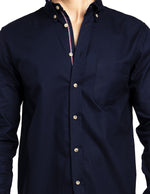 Camisas Para Hombre Regular Fit Oxford B51111 Marino