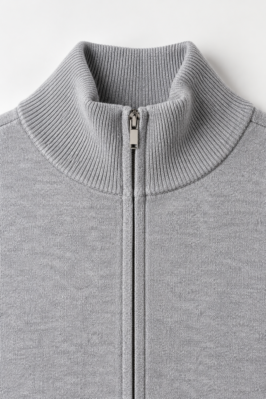 Suéteres Para Hombre Básico Con Cierre De Punto Fino E65304 Gris