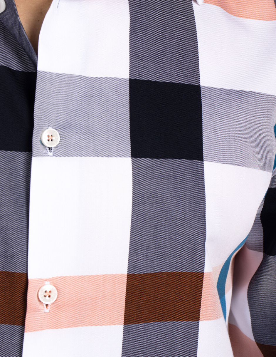 Camisas Para Hombre Bambú Manga Larga B51338 Blanco