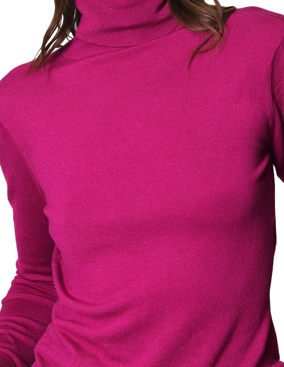 Sueteres Para Mujer Basico Cuello De Tortuga O43203 Magenta