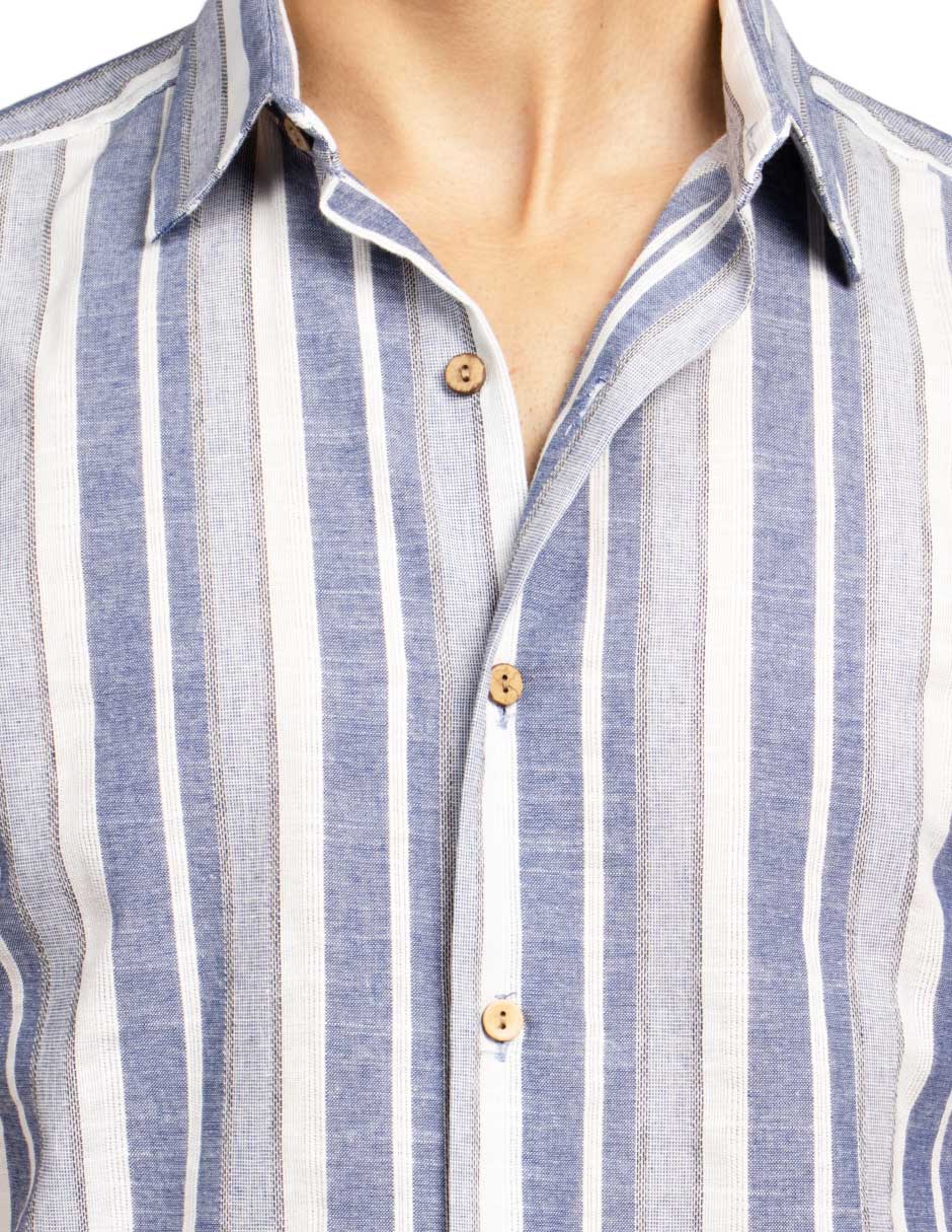 Camisas Para Hombre Dobbie Con Textura B51356 Indigo