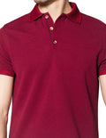 Playeras Polo Para Hombre Con Textura A45406 Vino