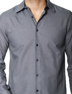 Camisas Para Hombre Manga Larga Mate Textura B45301 Gris