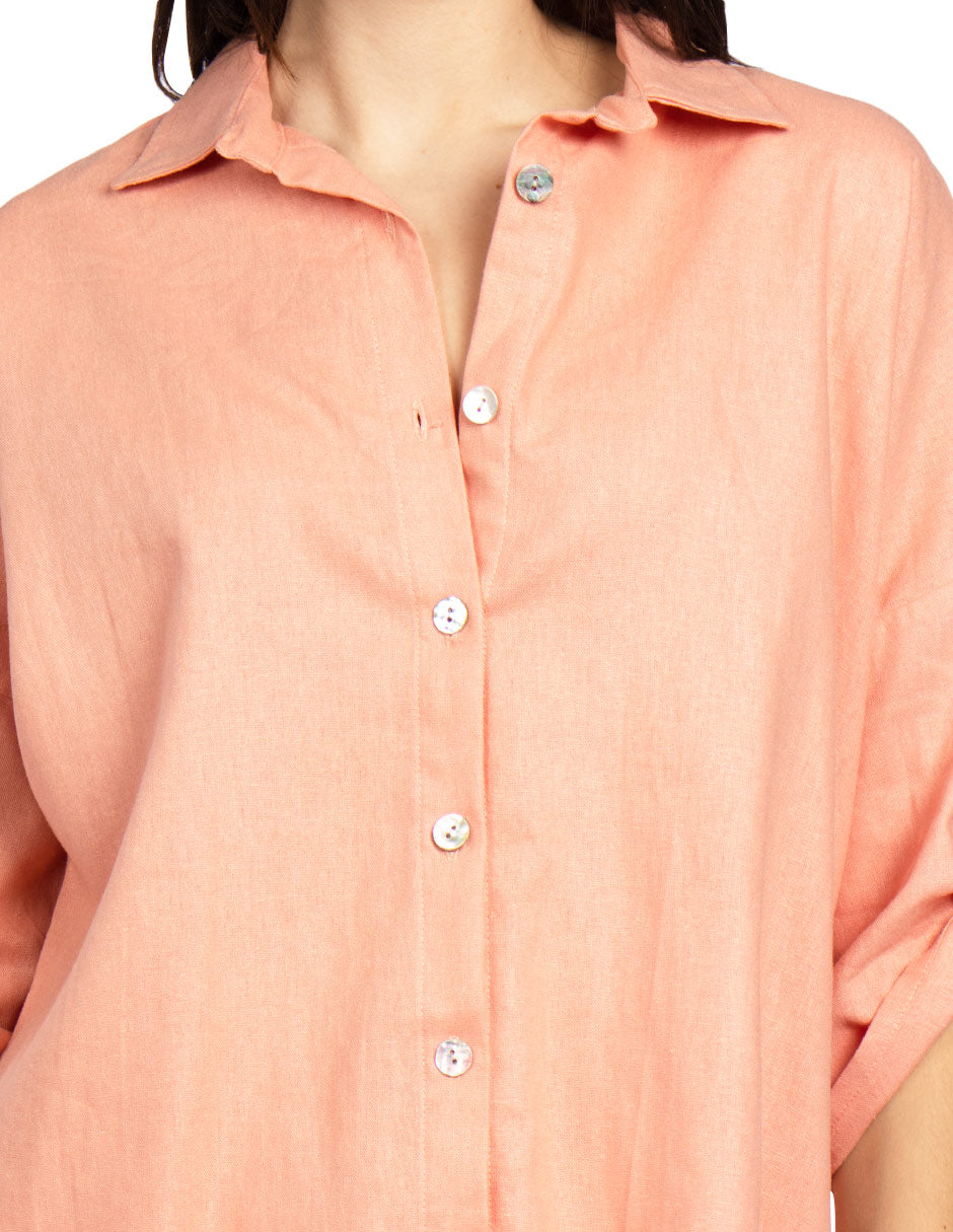 Blusas Para Mujer Camisera Oversize Lisa N51142 Blush