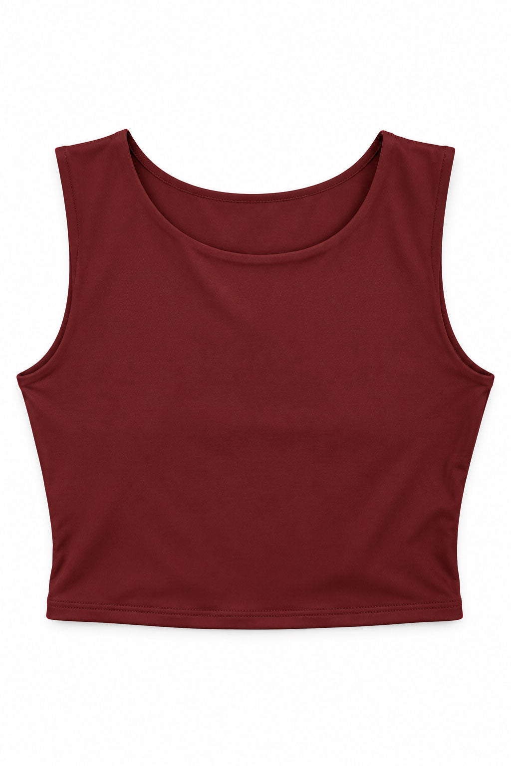 Blusas Para Mujer Crop Top Sin Mangas De Licra N63113 Vino