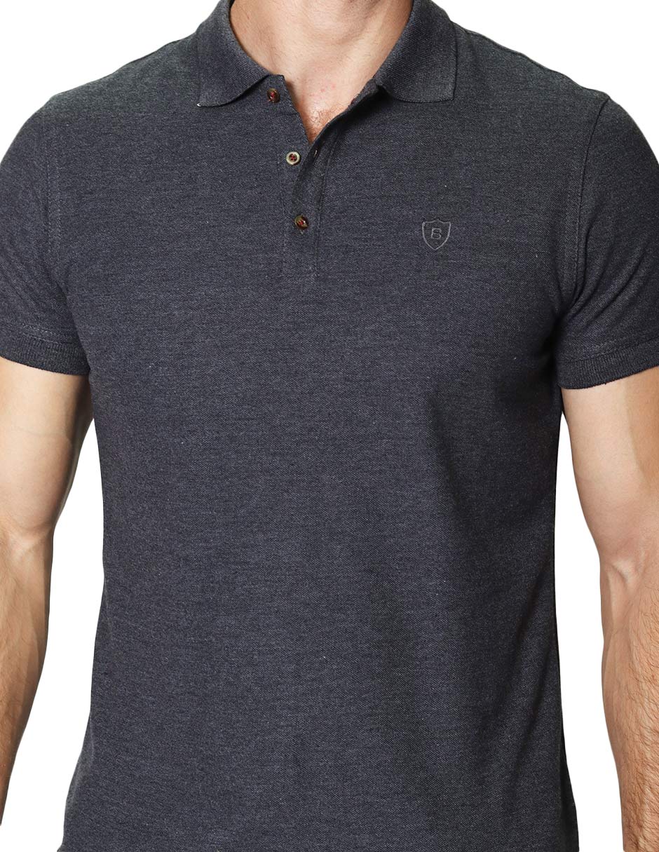 Playeras Polo Para Hombre De Manga Corta Lisa Basica Con Logo Bordado Slim Fit APOLOB Oxford