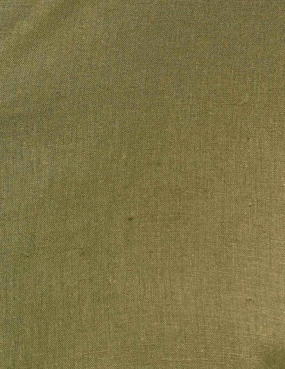 Camisas Para Hombre Relaxed Fit Lino B51373 Olivo