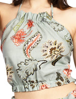 Blusas Para Mujer Top Tipo Lino Cuello Halter N51117 Sage