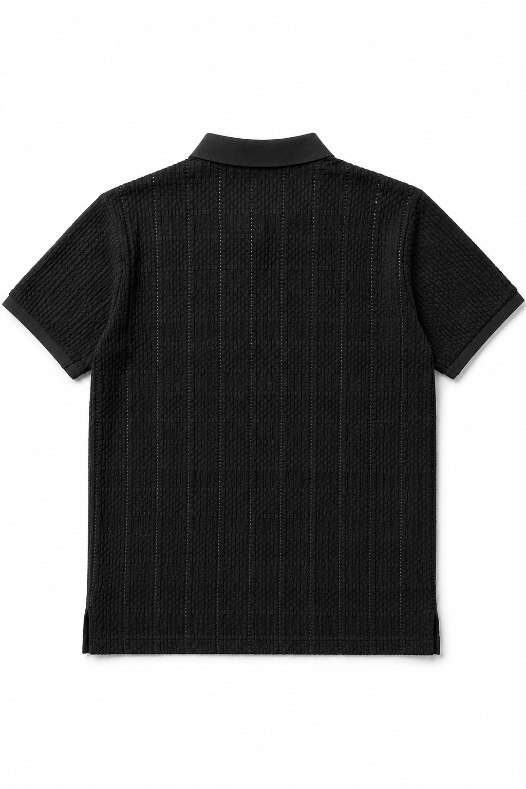 Playera Polo para Hombre Casual Jacquard Antiarrugas A61421 Negro