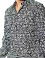 Camisas Para Hombre Manga Larga Estampada B45515 Negro