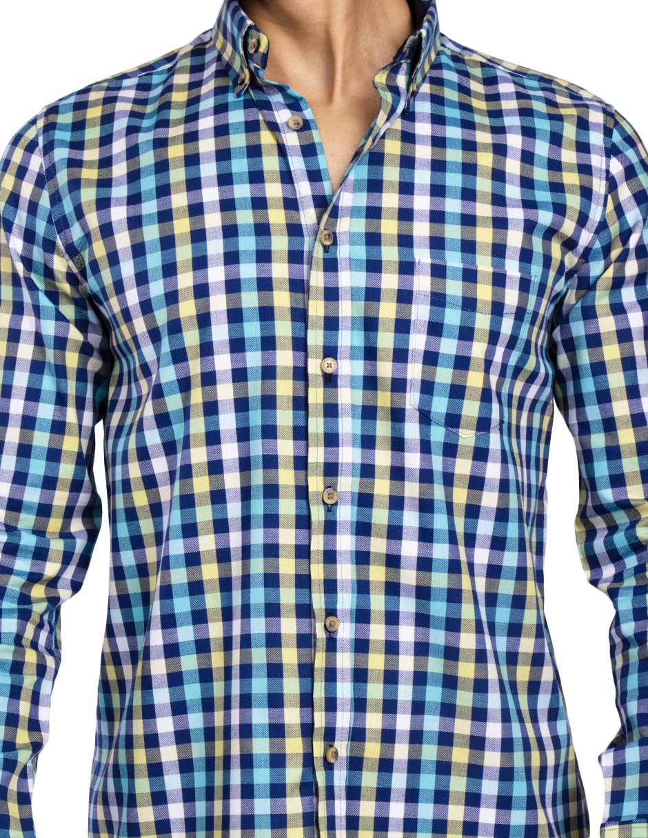 Camisas Para Hombre Regular Fit B51104 Aqua