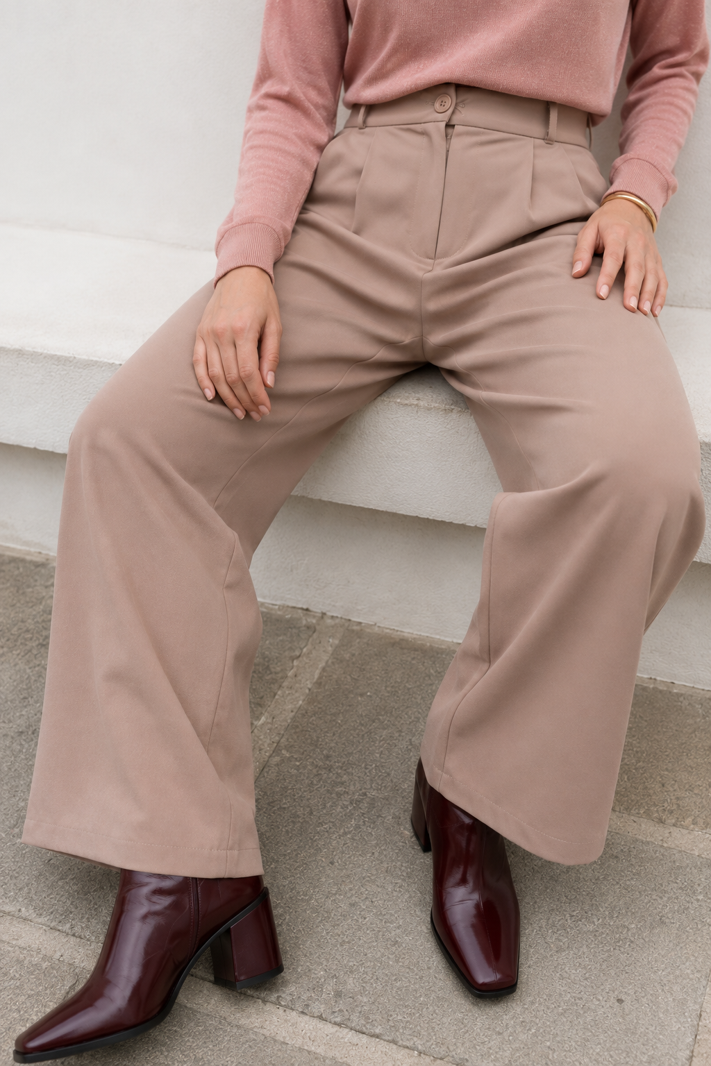 Pantalones Para Mujer De Vestir Super Strech W63101 Taupe