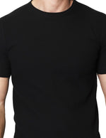 Playeras Para Hombre Cuello Redondo Con Textura A41454 Negro