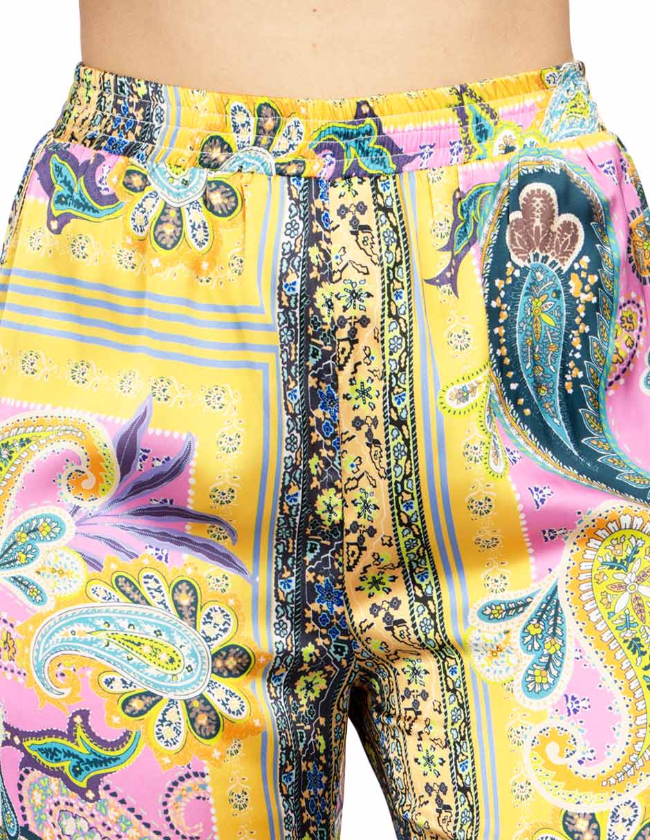 Pantalones Para Mujer Wide Leg Satinado W51129 Rosa