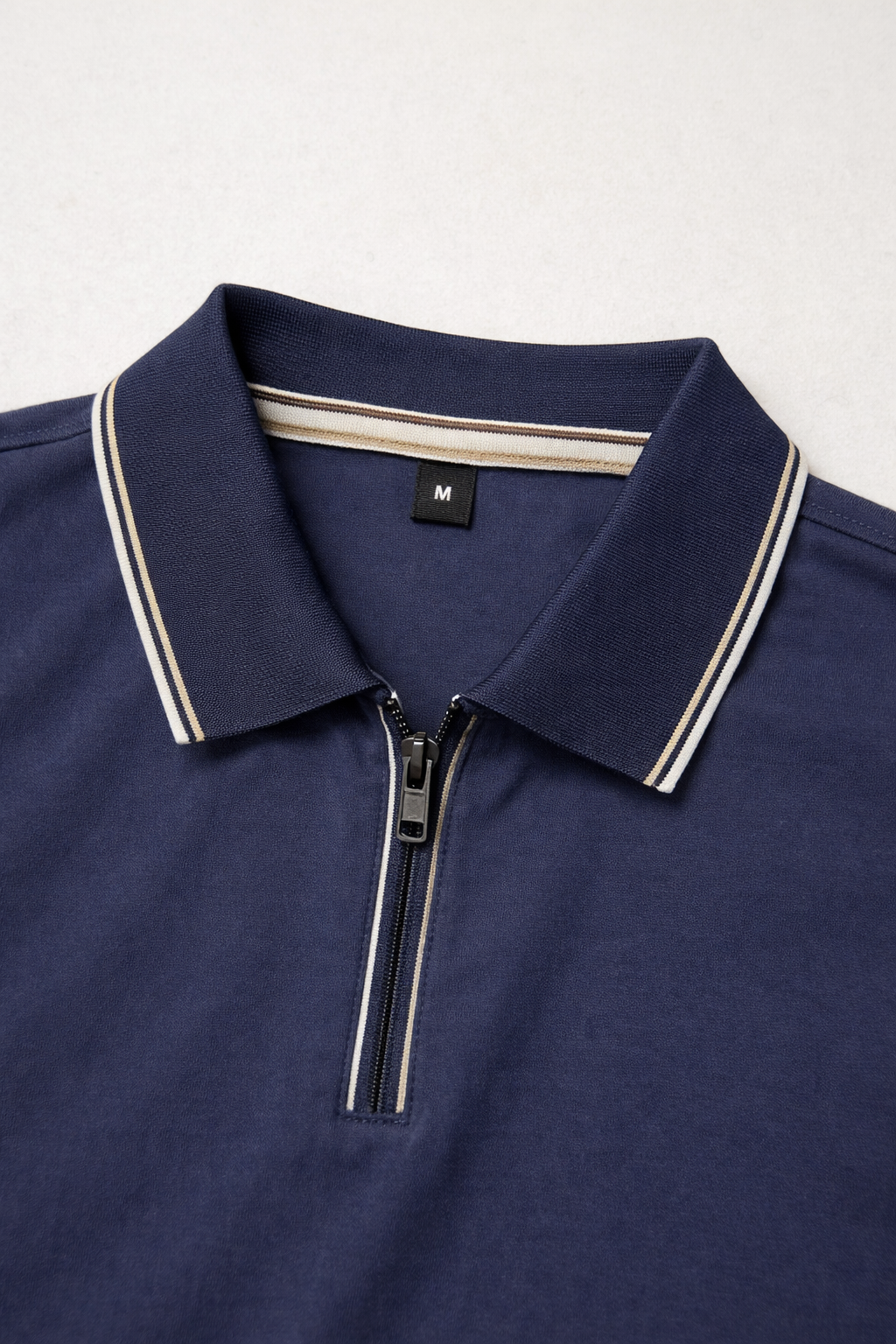 Playera Polo para Hombre Casual con Cierre Stretch Antiarrugas A61415 Marino
