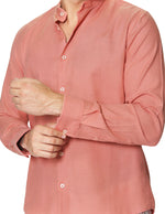 Camisas Para Hombre Tipo Lino De Manga Larga Cuello Mao Regular Fit BLINLO Coral