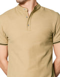 Playeras Polo Para Hombre Cuello Mao A45401 Kaki