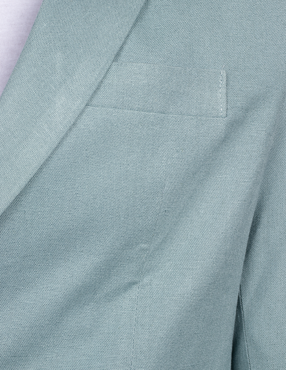 Blazers Para Hombre Casuales De Lino F51301 Aqua