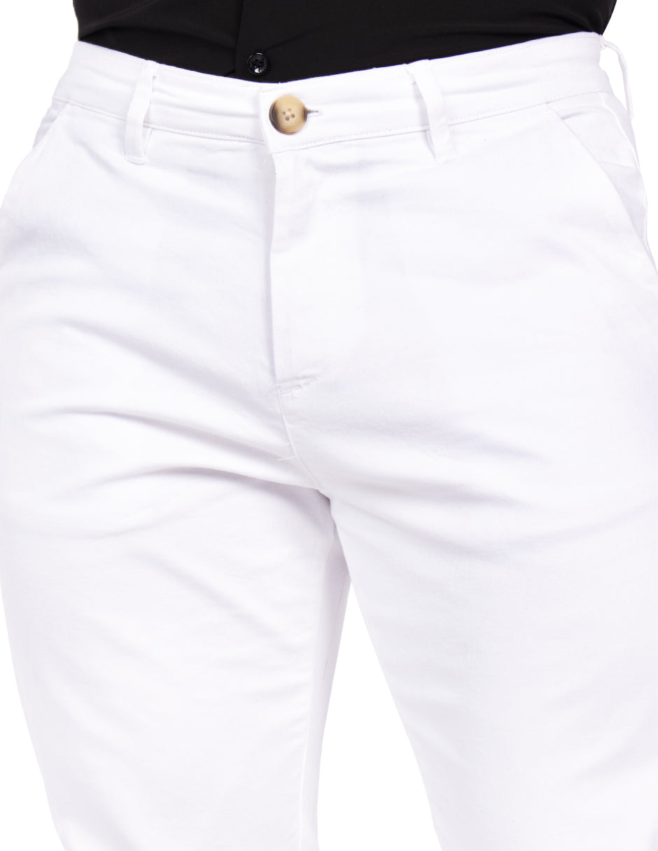 Pantalones Para Hombre Soft Stretch Slim GPAXAR Blanco