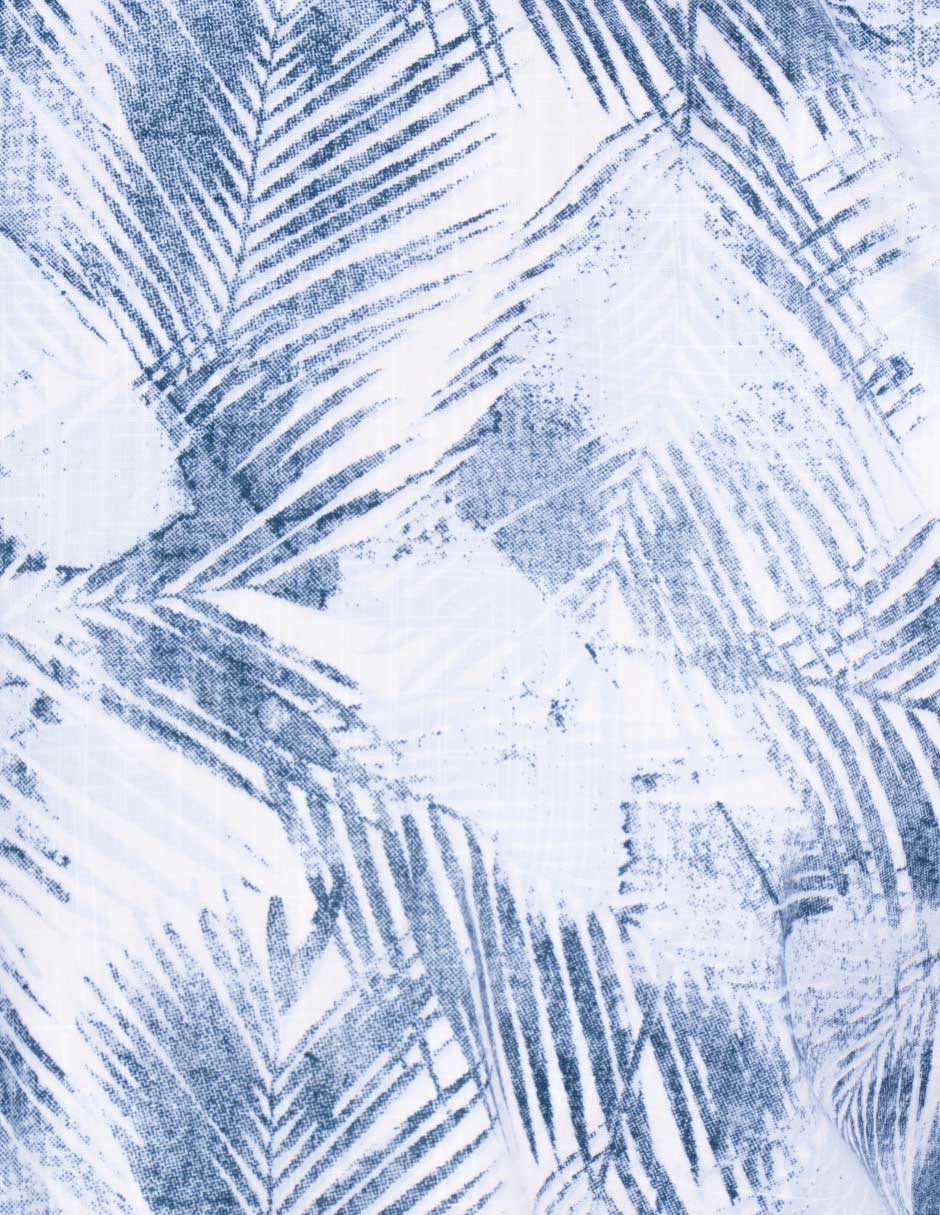 Camisas Para Hombre Estampada Tipo Lino B51327 Azul
