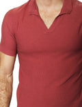 Playeras Polo Para Hombre Tejida Sin Botones A41457 Mauve