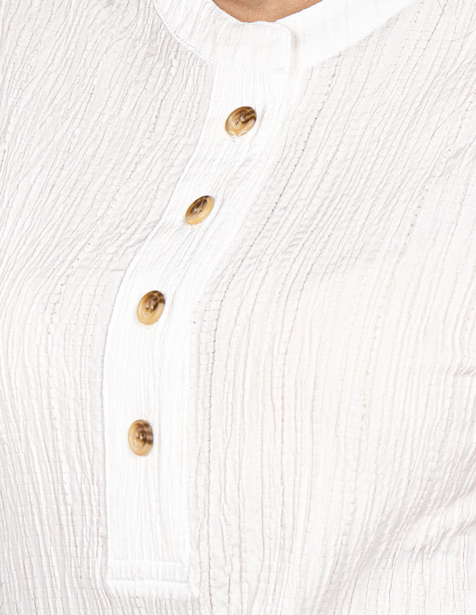 Busas Para Mujer Corrugada Con Aletilla N51158 Blanco