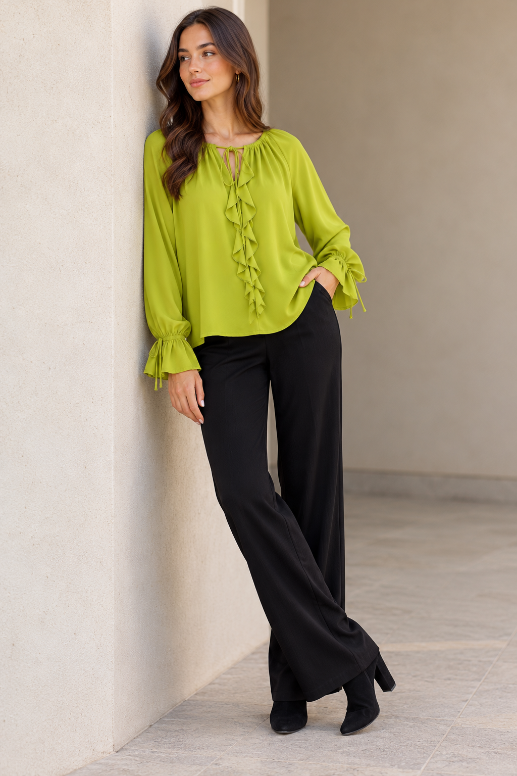 Blusas Para Mujer Lisa Bohemia Con Olanes N53123 Limon