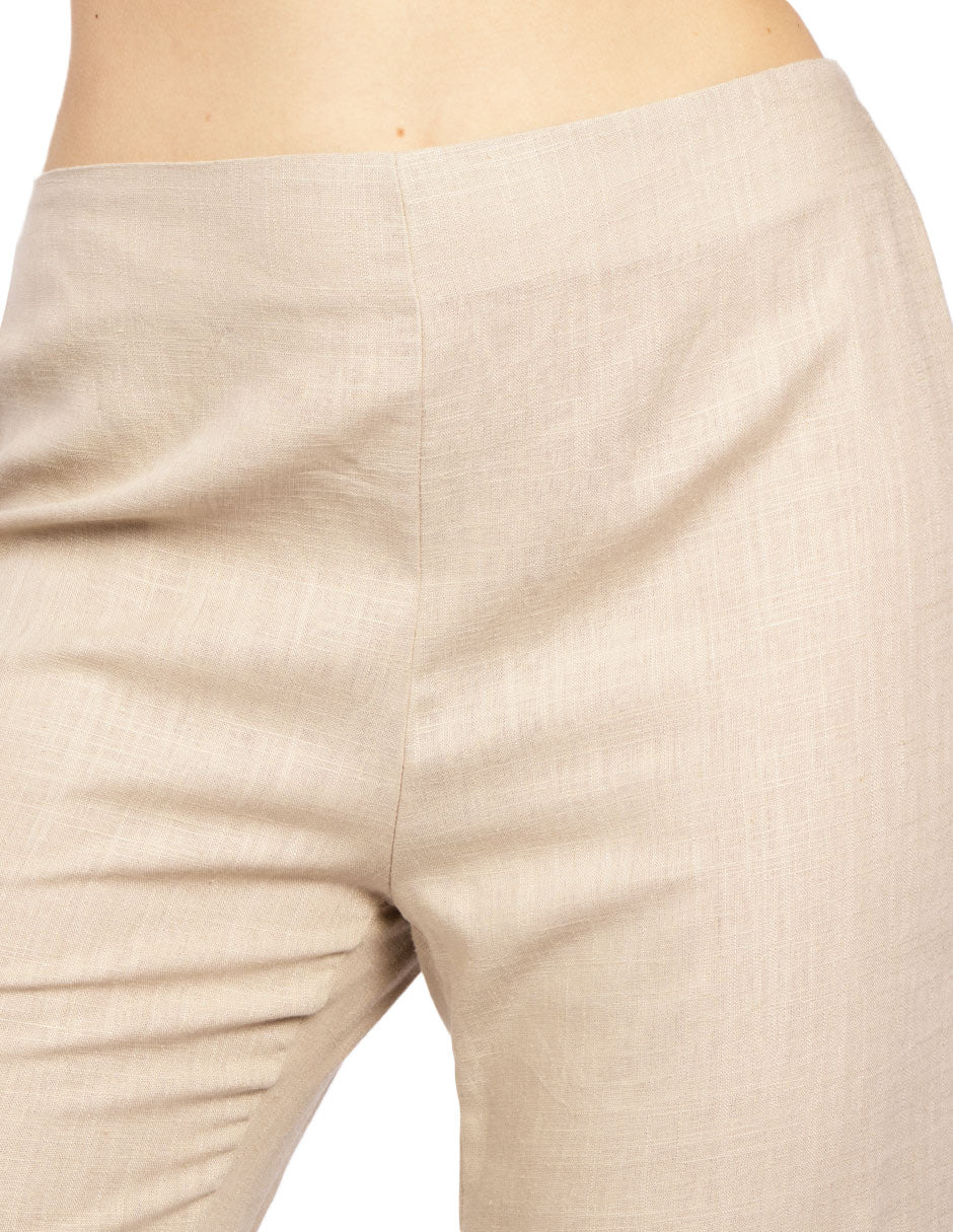 Pantalones Para Mujer Tipo Lino Wide Leg W51116 Arena