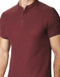 Playeras Polo Para Hombre Cuello Mao Bordado APCMAB Burdeos