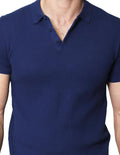 Playeras Polo Para Hombre Tejida Con Textura A41456 Marino