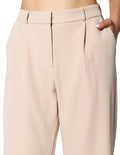 Pantalones Para Mujer Liso Basico Con Pinzas W43109 Beige