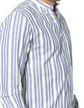 Camisas Para Hombre Bobois Moda Casuales De Manga Larga Con Estampado De Rayas Con Textura Cuello Mao Regular Fit B41314 Hueso