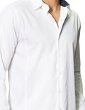 Camisas Para Hombre Manga Larga Jackard B45321 Blanco