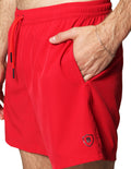 Trajes De Baño Para Hombre Bobois Moda Casuales Bañador Liso Con Logo G41450 Rojo