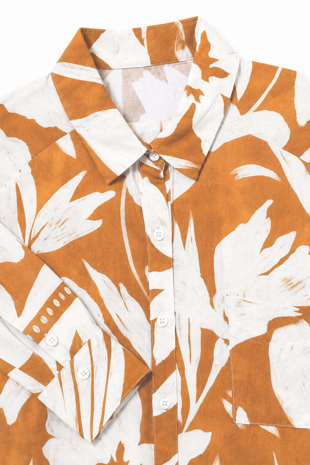 Blusas Para Mujer Floreada Oversize N61103 Naranja