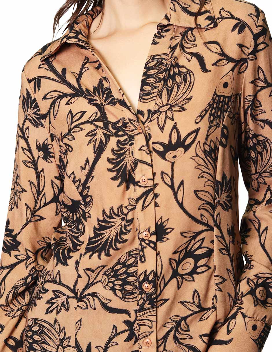 Blusas Para Mujer Camisera Estampado Floral N43136 Unico