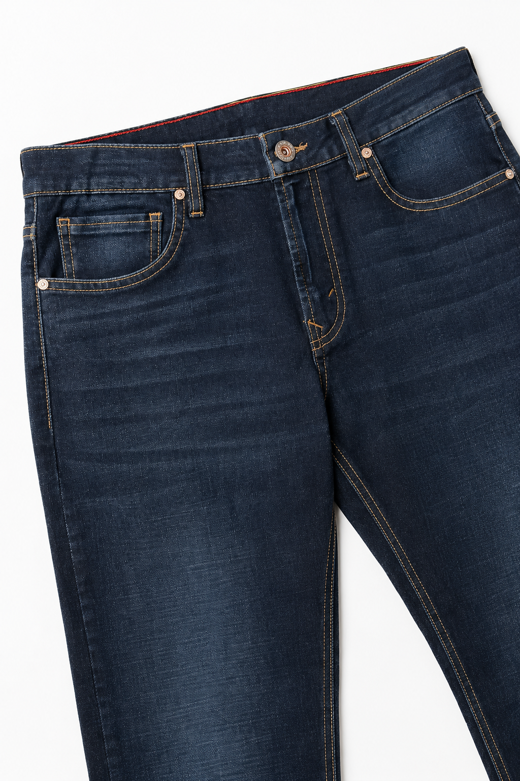 Jeans Para Hombre Mezclilla Slim Deslavado Oscuro J61110 Azul