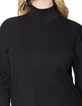 Blusas Para Mujer Acanalada Cuello Alto N43146 Negro