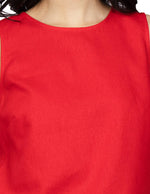 Blusas Para Mujer Tipo Lino Comoda Sin Mangas N51144 Rojo