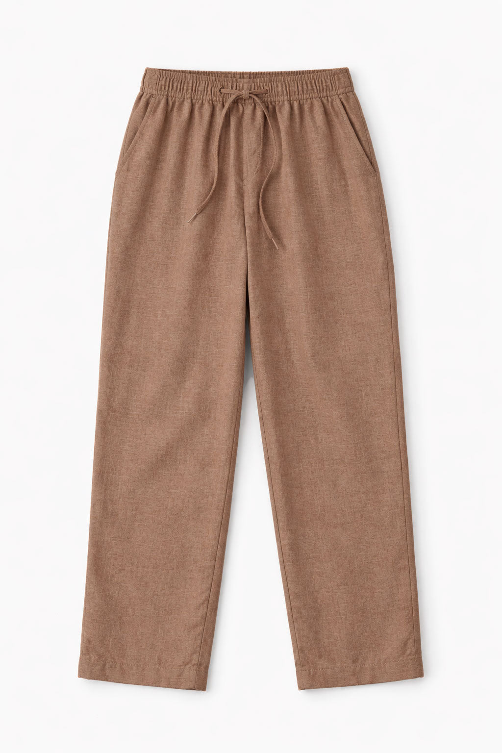 Pantalones Para Mujer Liso Tipo Lino Con Jareta W61116 Cocoa