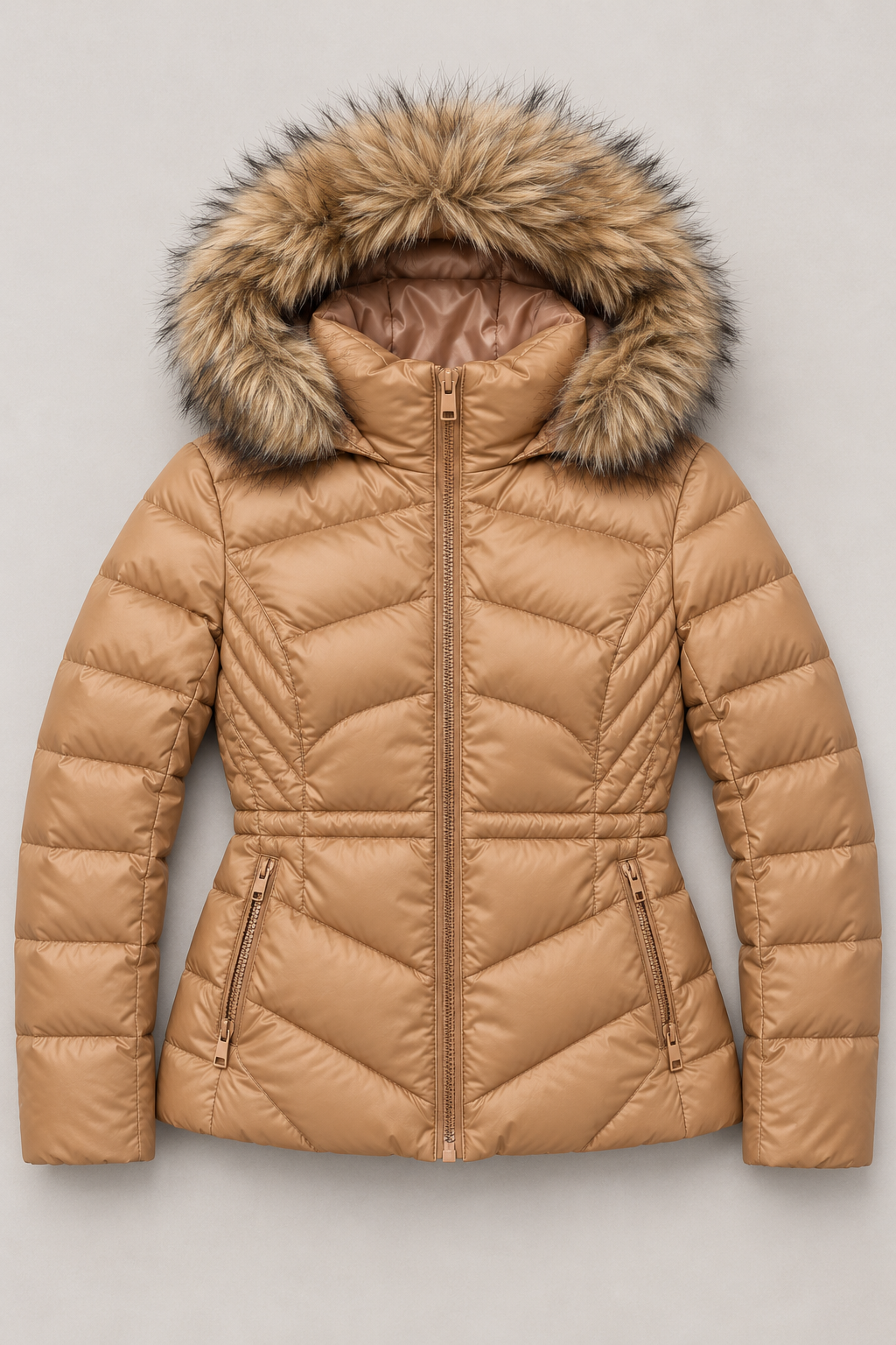 Chamarras Para Mujer Acolchonada Con Peluche Q33200 Camel