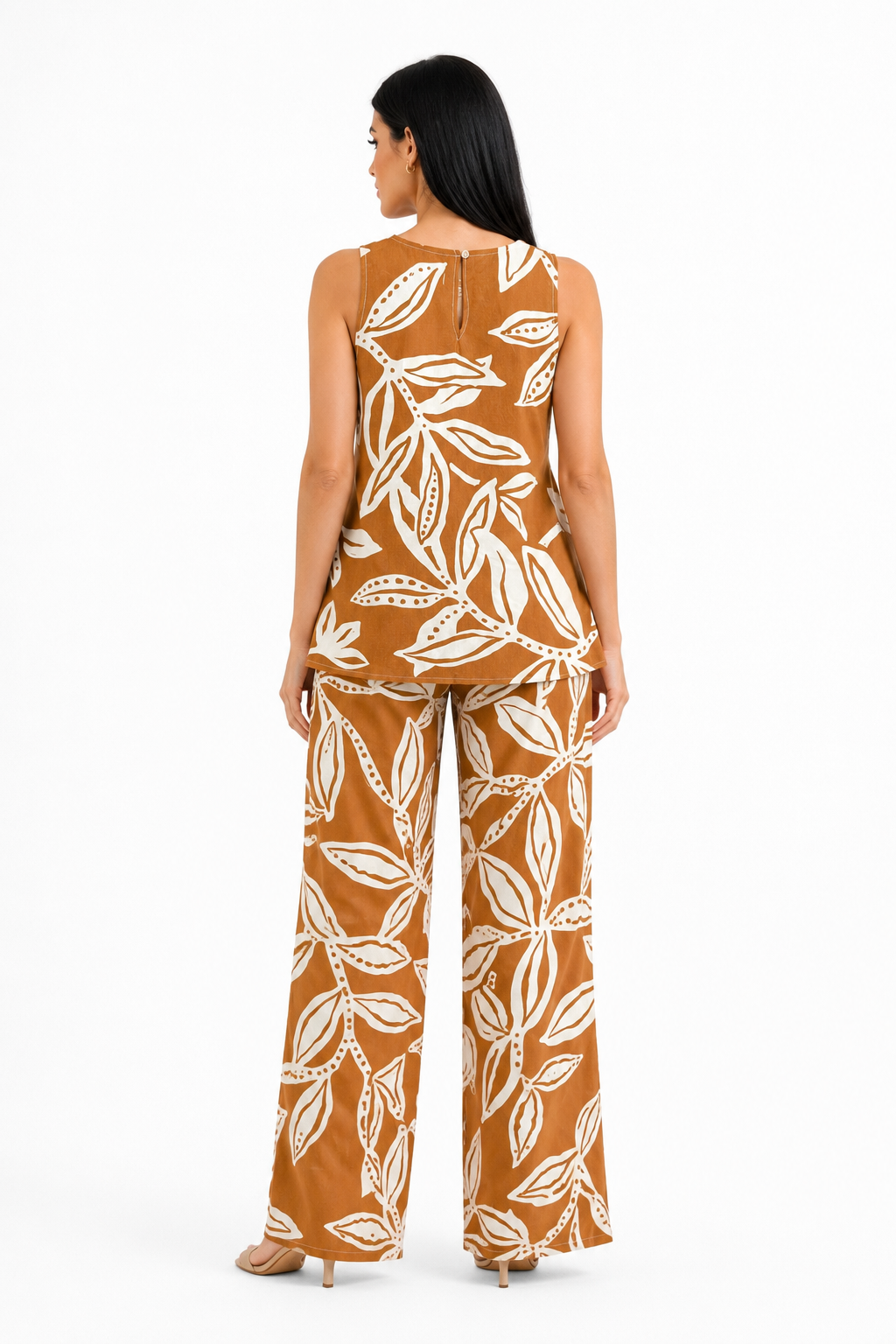 Pantalones Para Mujer Ligero Fresco Amplio W61112 Camel