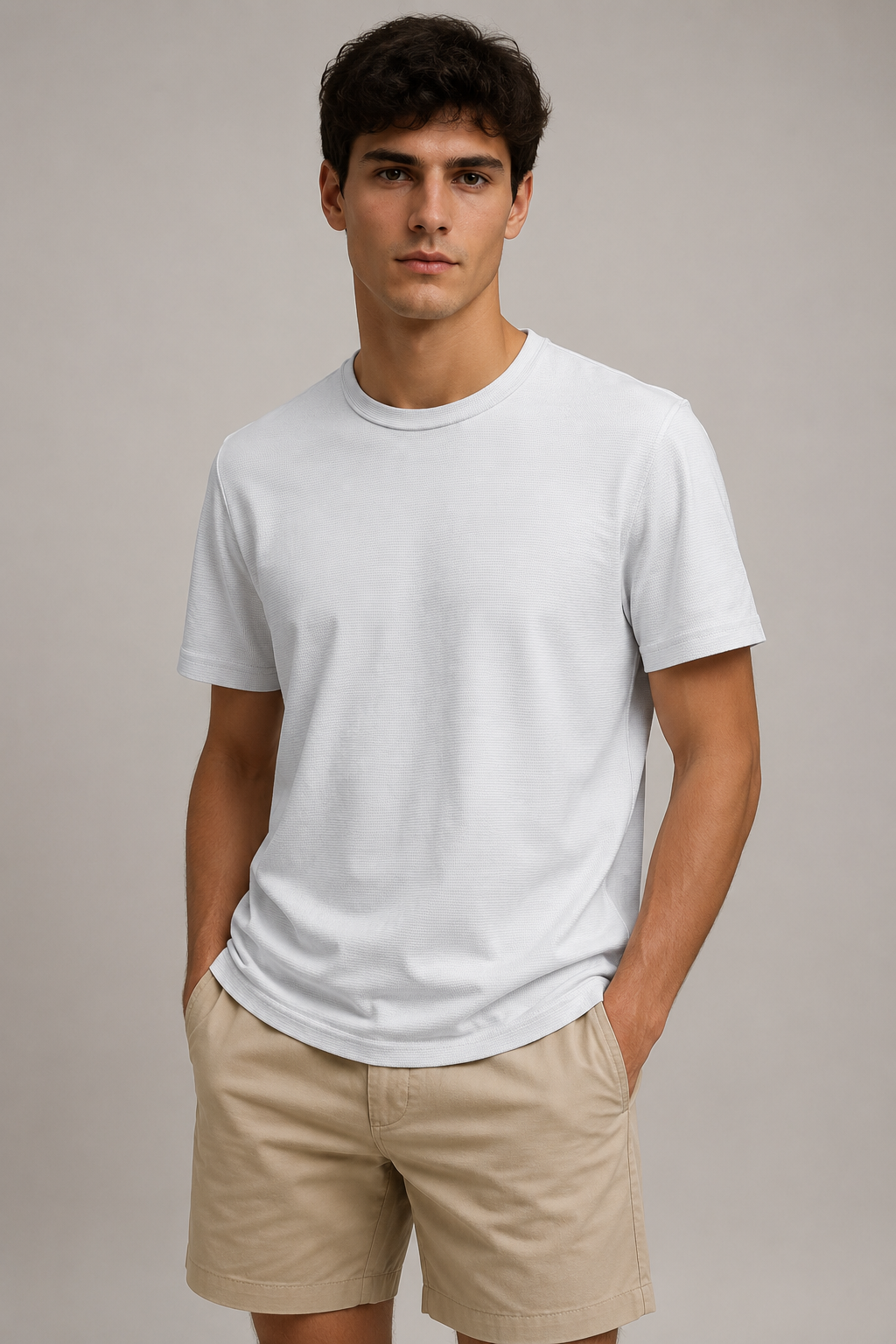 Playeras Para Hombre Manga Corta Micro Pique A61301 Blanco