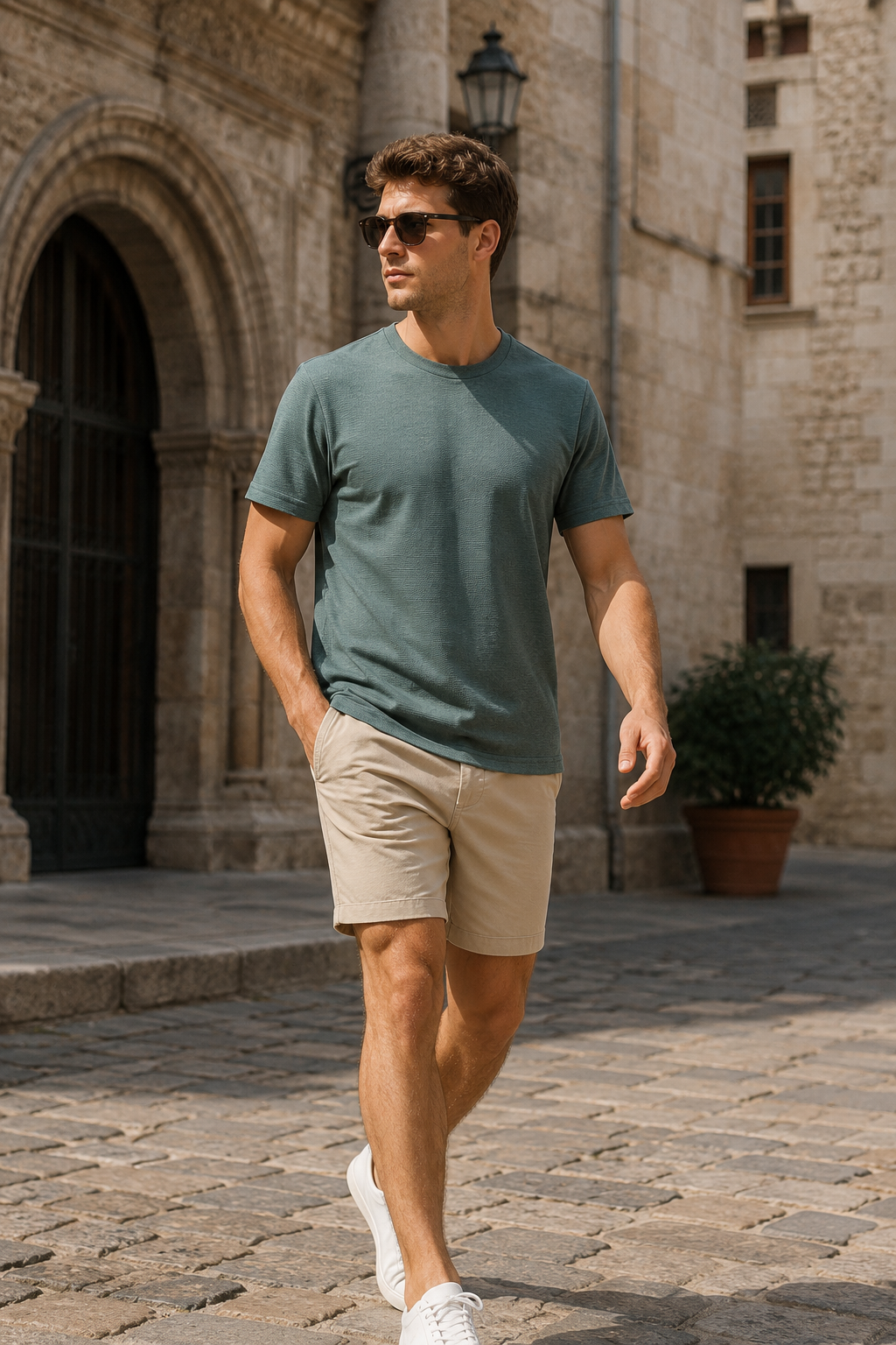 Playeras Para Hombre Manga Corta Micro Pique A61301 Olivo